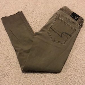 Sage green crop jeggings